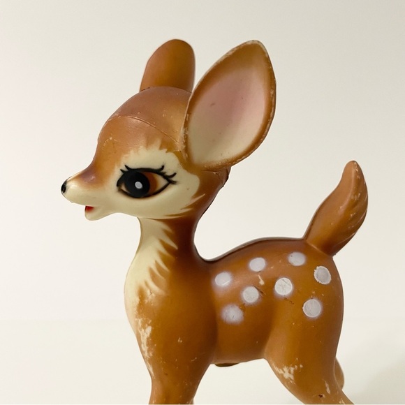 Vintage Bambi Deer Fawn Hard Plastic Figurine 6” Tall Hong Kong - Picture 2 of 16